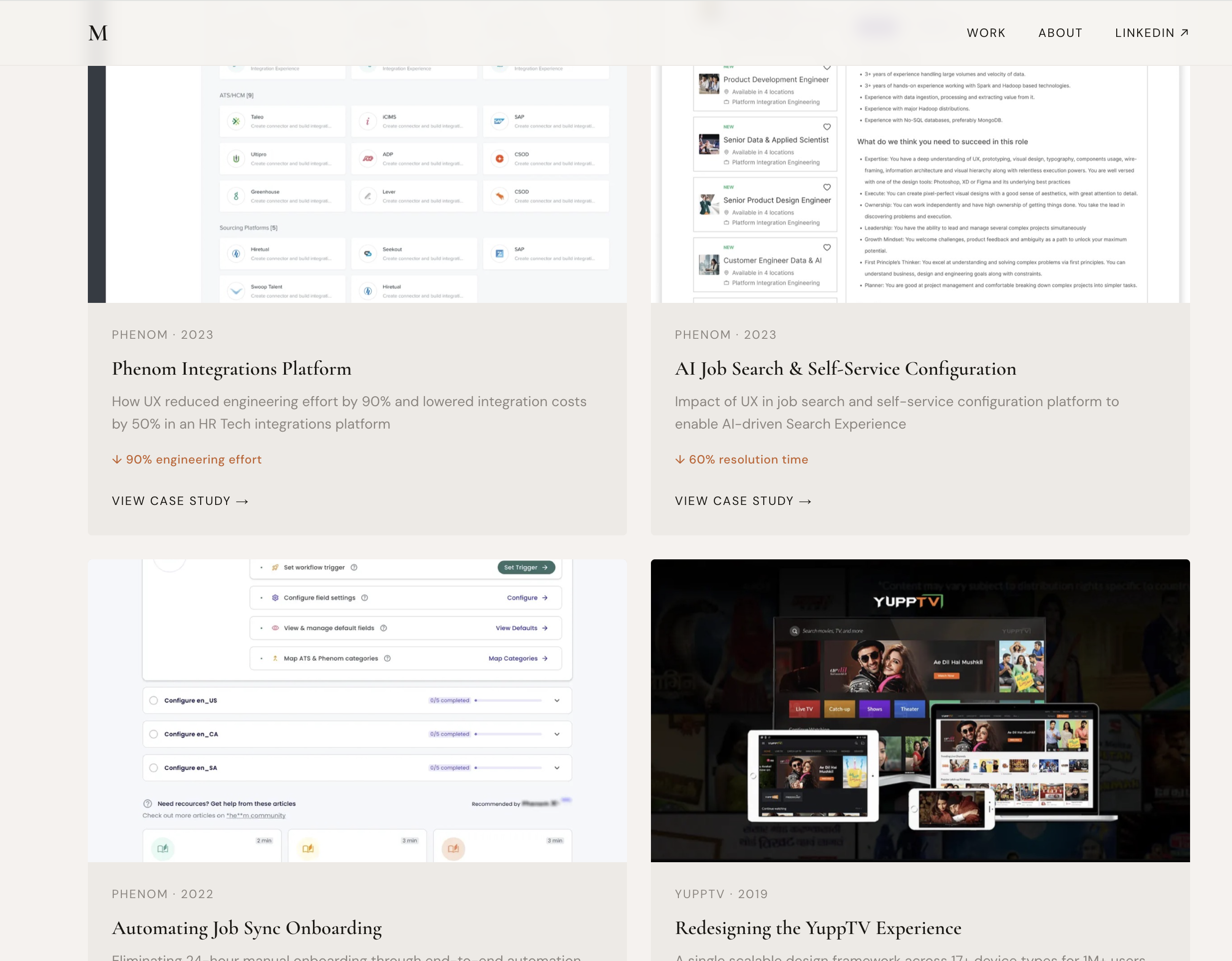 Portfolio with stories